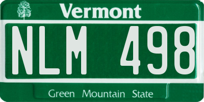 VT license plate NLM498