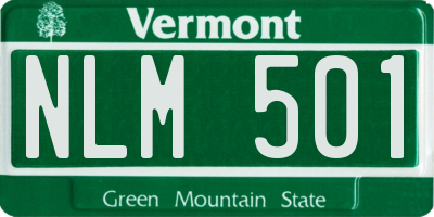 VT license plate NLM501