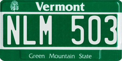 VT license plate NLM503