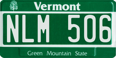 VT license plate NLM506