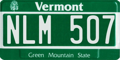VT license plate NLM507