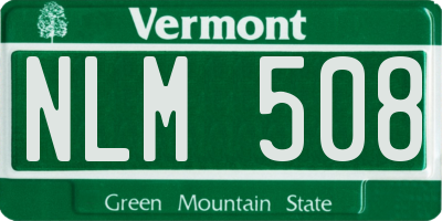 VT license plate NLM508