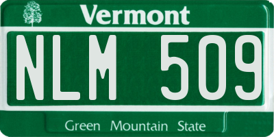 VT license plate NLM509