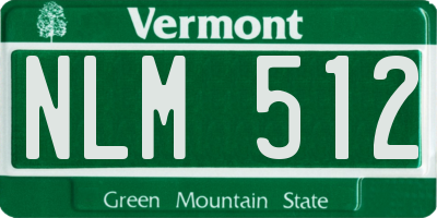VT license plate NLM512