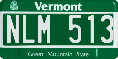 VT license plate NLM513