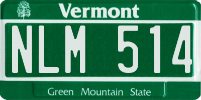VT license plate NLM514