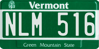 VT license plate NLM516