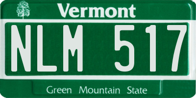 VT license plate NLM517