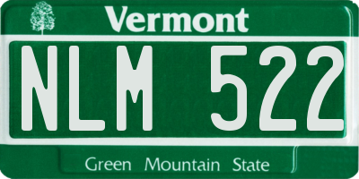 VT license plate NLM522