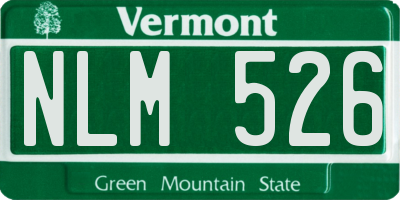 VT license plate NLM526