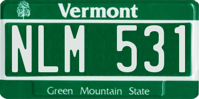 VT license plate NLM531