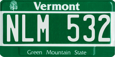 VT license plate NLM532