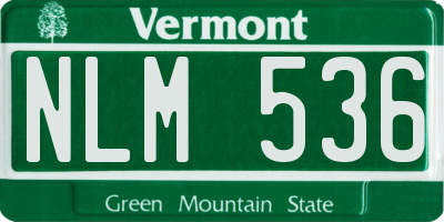 VT license plate NLM536