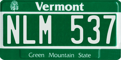 VT license plate NLM537
