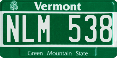 VT license plate NLM538