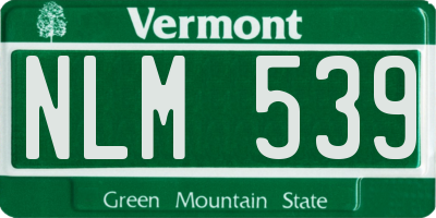 VT license plate NLM539