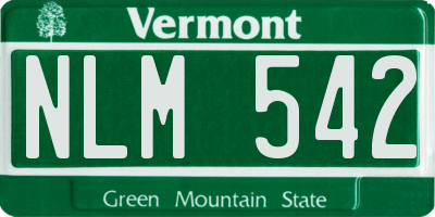 VT license plate NLM542