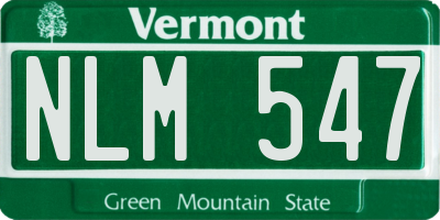 VT license plate NLM547