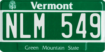 VT license plate NLM549