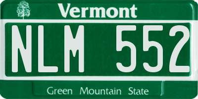 VT license plate NLM552