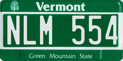 VT license plate NLM554