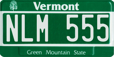 VT license plate NLM555