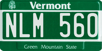 VT license plate NLM560