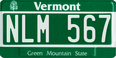 VT license plate NLM567