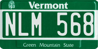 VT license plate NLM568
