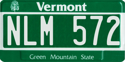 VT license plate NLM572