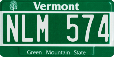VT license plate NLM574