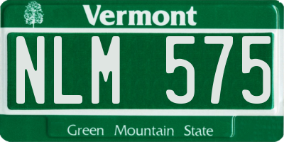 VT license plate NLM575