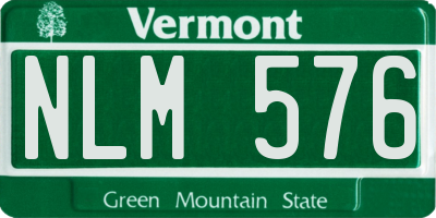 VT license plate NLM576