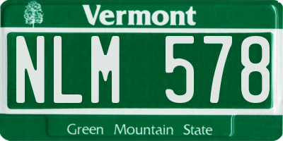 VT license plate NLM578