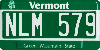VT license plate NLM579