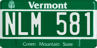 VT license plate NLM581