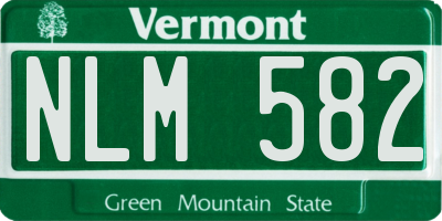 VT license plate NLM582