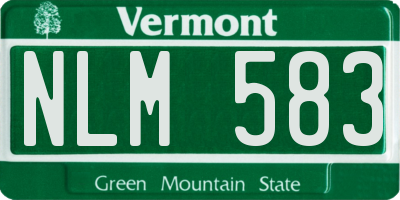 VT license plate NLM583