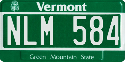 VT license plate NLM584