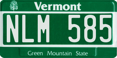 VT license plate NLM585