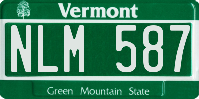 VT license plate NLM587