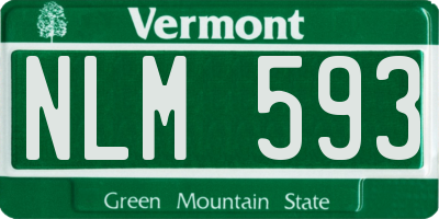 VT license plate NLM593