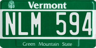 VT license plate NLM594