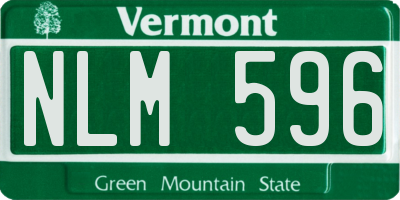 VT license plate NLM596