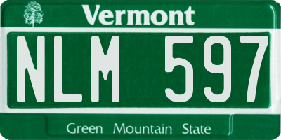 VT license plate NLM597