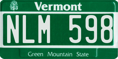 VT license plate NLM598