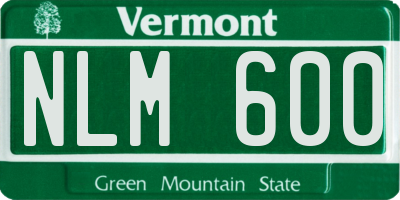VT license plate NLM600