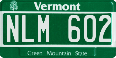 VT license plate NLM602