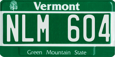VT license plate NLM604
