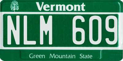 VT license plate NLM609